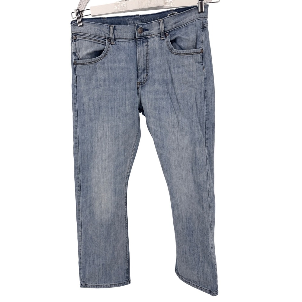 Wrangler Retro Slim Boot Cut Mens‎ Jeans 34x29 Light Wash Cowboy Western Work